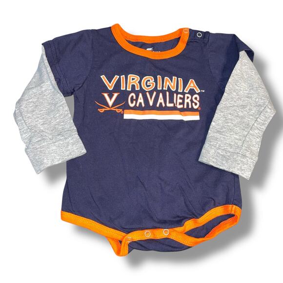 Virginia Cavaliers Baby Infant 6-12M Hoos 1 Piece Orange Bodysuit Shower Gift - Picture 3 of 10